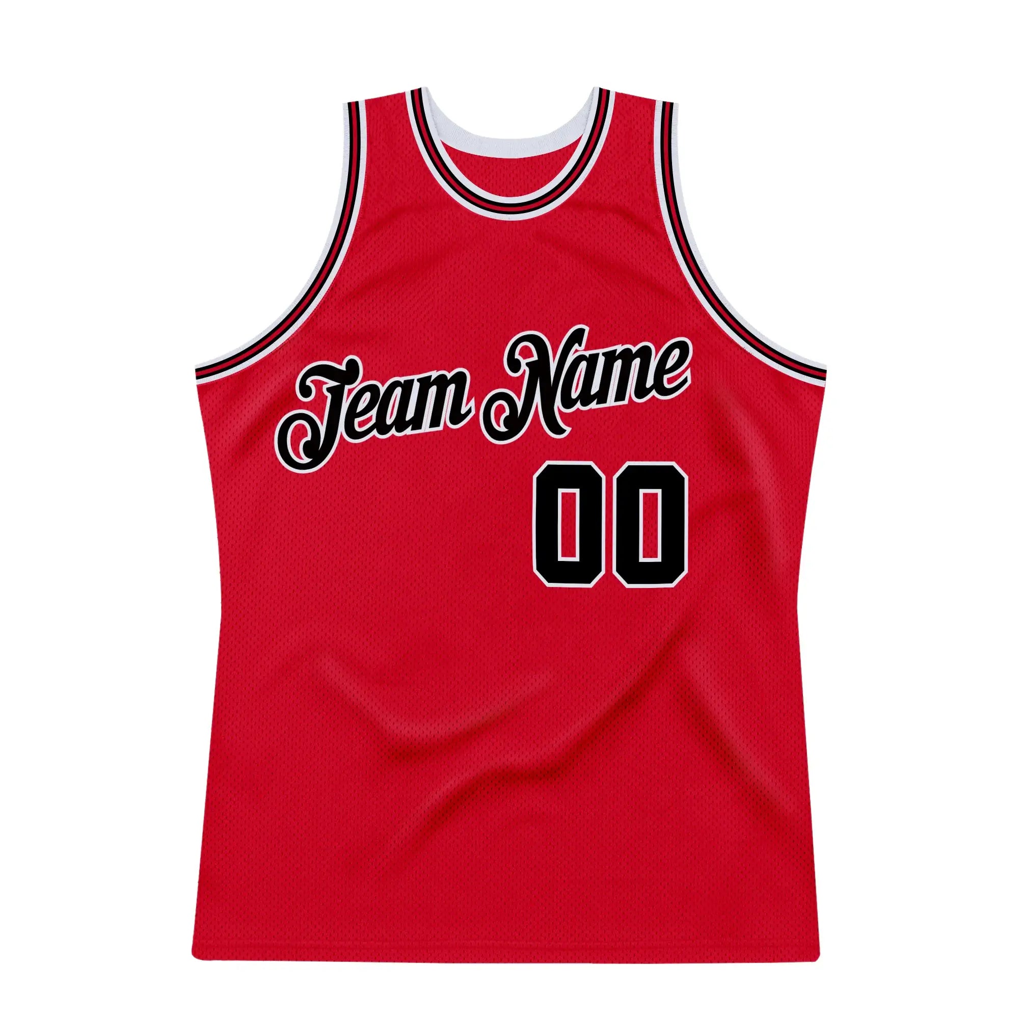 Custom Throwback Basketball Jersey Red Black Red Sublimation, Team Uniform Kit, Custom Name Number, Unisex Men Women Youth