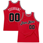 Custom Throwback Basketball Jersey Red Black Red Sublimation, Team Uniform Kit, Custom Name Number, Unisex Men Women Youth