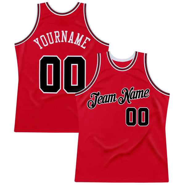 Custom Throwback Basketball Jersey Red Black Red Sublimation, Team Uniform Kit, Custom Name Number, Unisex Men Women Youth