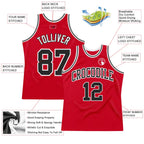 Custom Throwback Basketball Jersey Red Black White Sublimation, Team Uniform Kit, Custom Name Number, Unisex Men Women Youth