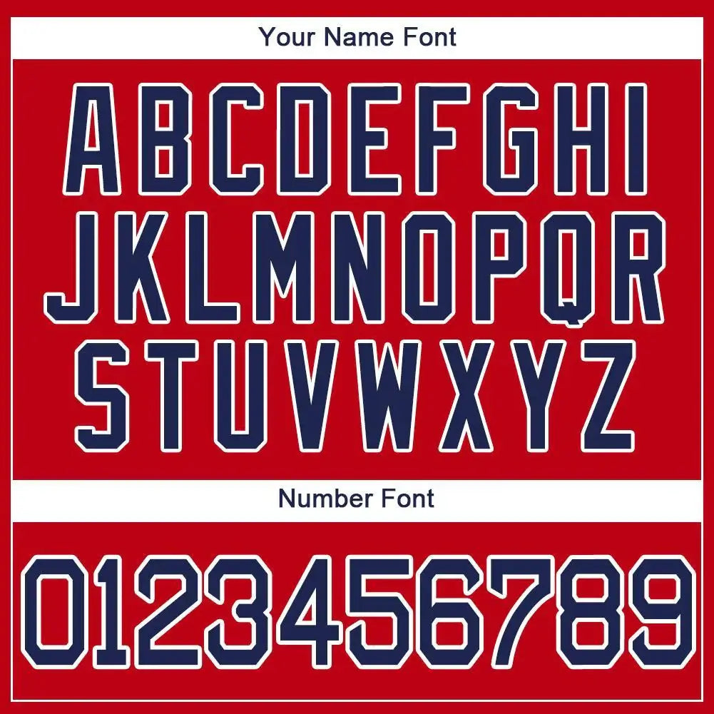 Custom Baseball Jersey Red Navy White Sublimation, Custom Name Number, Men Youth Unisex
