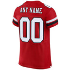 Custom Mesh Football Jersey Red White Black Pro Style Sublimation, Custom Name Number, Men Youth Unisex