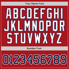 Custom Pinstripe Baseball Jersey Red White Navy Sublimation, Custom Name Number, Men Youth Unisex