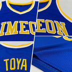 Custom Throwback Basketball Jersey Royal Gold White Sublimation, Team Uniform Kit, Custom Name Number, Unisex Men Women Youth