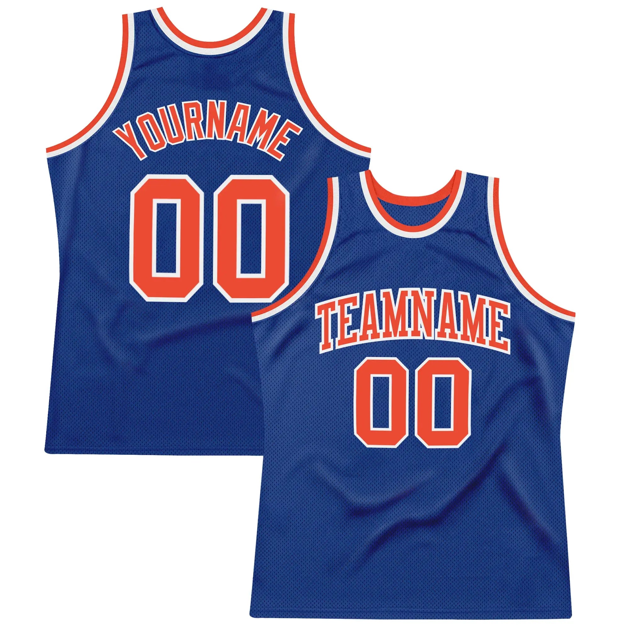 Custom Throwback Basketball Jersey Royal Orange White Sublimation, Team Uniform Kit, Custom Name Number, Unisex Men Women Youth