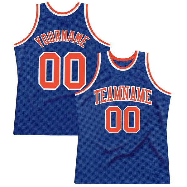 Custom Throwback Basketball Jersey Royal Orange White Sublimation, Team Uniform Kit, Custom Name Number, Unisex Men Women Youth