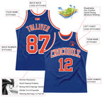 Custom Throwback Basketball Jersey Royal Orange White Sublimation, Team Uniform Kit, Custom Name Number, Unisex Men Women Youth