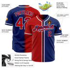 Custom Gradient Fashion Baseball Jersey Royal Red White Sublimation, Custom Name Number, Men Youth Unisex