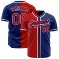 Custom Gradient Fashion Baseball Jersey Royal Red White Sublimation, Custom Name Number, Men Youth Unisex