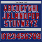 Custom Gradient Fashion Baseball Jersey Royal Red White Sublimation, Custom Name Number, Men Youth Unisex