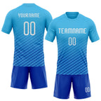 Custom Geometric Shape Volleyball Jersey Sky Blue White Thunder Blue Sublimation, Custom Name Number, Women Girls Unisex Youth