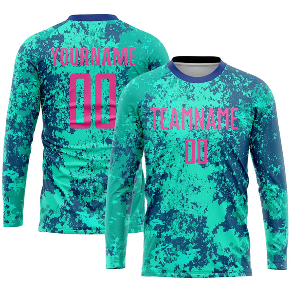 Custom Soccer Jersey Teal Pink Royal Sublimation, Team Uniform Kit, Custom Name Number, Unisex Men Women Youth