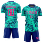 Custom Soccer Jersey Teal Pink Royal Sublimation, Team Uniform Kit, Custom Name Number, Unisex Men Women Youth