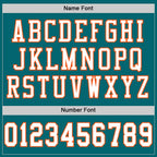 Custom Mesh Football Jersey Teal White Orange Pro Style Sublimation, Custom Name Number, Men Youth Unisex