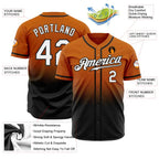 Custom Fade Fashion Baseball Jersey Texas Orange White Black Sublimation, Custom Name Number, Men Youth Unisex