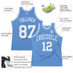 Custom Throwback Basketball Jersey Light Blue White Sublimation, Team Uniform Kit, Custom Name Number, Unisex Men Women Youth