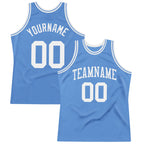 Custom Throwback Basketball Jersey Light Blue White Sublimation, Team Uniform Kit, Custom Name Number, Unisex Men Women Youth