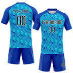 Custom Geometric Shape Volleyball Jersey Thunder Blue Black Lakes Blue Sublimation, Custom Name Number, Women Girls Unisex Youth