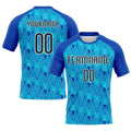 Custom Geometric Shape Volleyball Jersey Thunder Blue Black Lakes Blue Sublimation, Custom Name Number, Women Girls Unisex Youth
