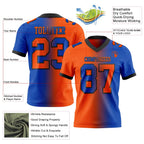 Custom Gradient Fashion Football Jersey Thunder Blue Orange Black Sublimation, Custom Name Number, Men Youth Unisex