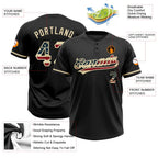 Custom 2-Button Softball Jersey Black Vintage USA Flag City Cream Sublimation, Custom Name Number, Women Girls Unisex Youth