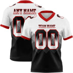 Custom Gradient Geometric Flag Football Jersey White Black Red Sublimation, Custom Name Number, Men Youth Unisex