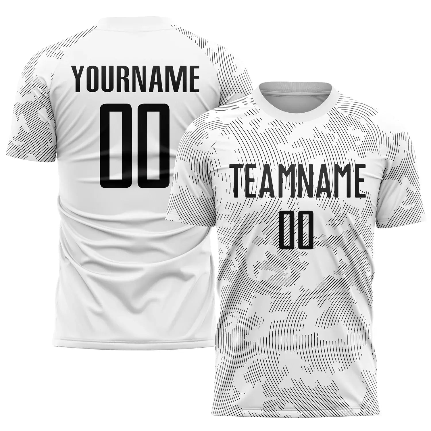 Custom Soccer Jersey White Black Sublimation, Team Uniform Kit, Custom Name Number, Unisex Men Women Youth