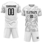 Custom Soccer Jersey White Black Sublimation, Team Uniform Kit, Custom Name Number, Unisex Men Women Youth