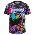 Custom 2-Button Graffiti Pattern Softball Jersey 3D White Light Blue Sublimation, Custom Name Number, Women Girls Unisex Youth