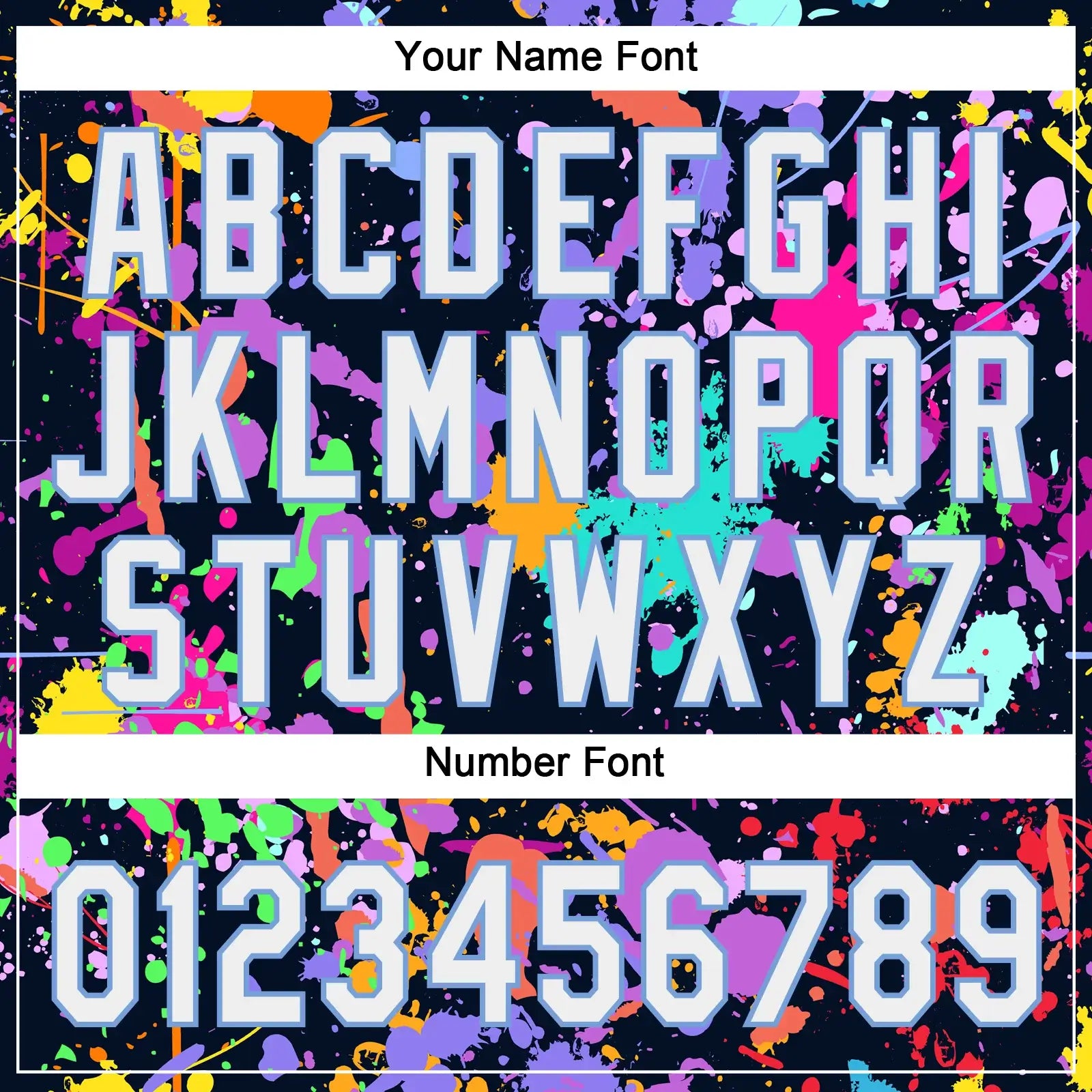 Custom 2-Button Graffiti Pattern Softball Jersey 3D White Light Blue Sublimation, Custom Name Number, Women Girls Unisex Youth