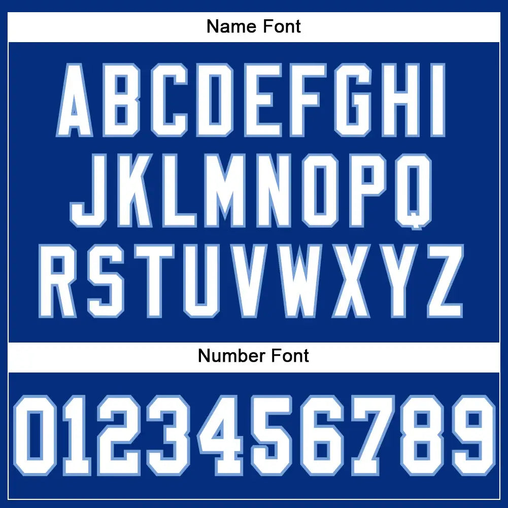 Custom Mesh Football Jersey Royal White Light Blue Pro Style Sublimation, Custom Name Number, Men Youth Unisex