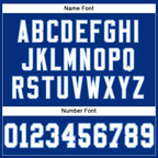 Custom Mesh Football Jersey Royal White Light Blue Pro Style Sublimation, Custom Name Number, Men Youth Unisex