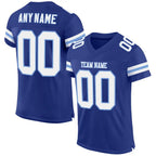 Custom Mesh Football Jersey Royal White Light Blue Pro Style Sublimation, Custom Name Number, Men Youth Unisex