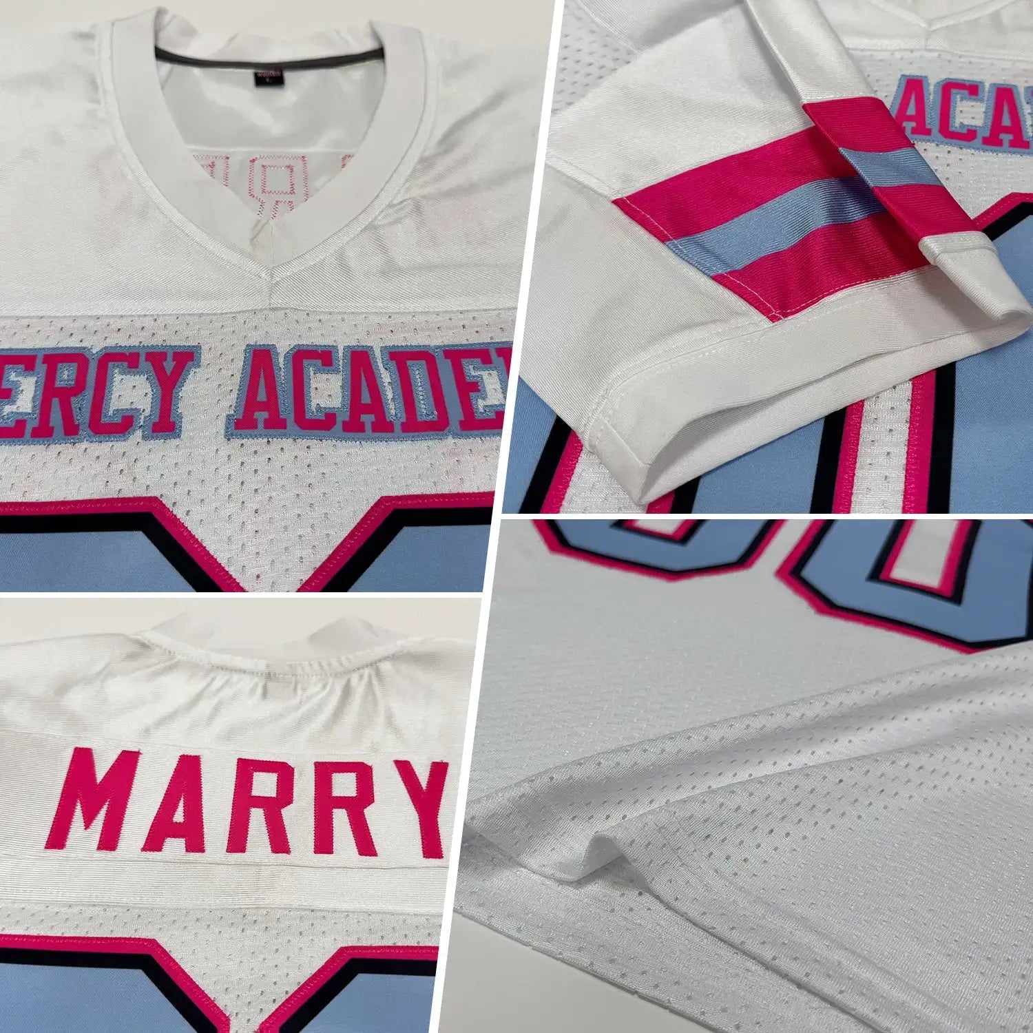 Custom Gradient Geometric Flag Football Jersey White Black Red Sublimation, Custom Name Number, Men Youth Unisex
