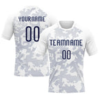 Custom Volleyball Jersey White Navy Curve Lines Sublimation, Custom Name Number, Women Girls Unisex Youth