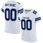Custom Mesh Football Jersey White Navy White Pro Style Sublimation, Custom Name Number, Men Youth Unisex