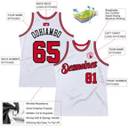 Custom Throwback Basketball Jersey White Red Black Sublimation, Team Uniform Kit, Custom Name Number, Unisex Men Women Youth