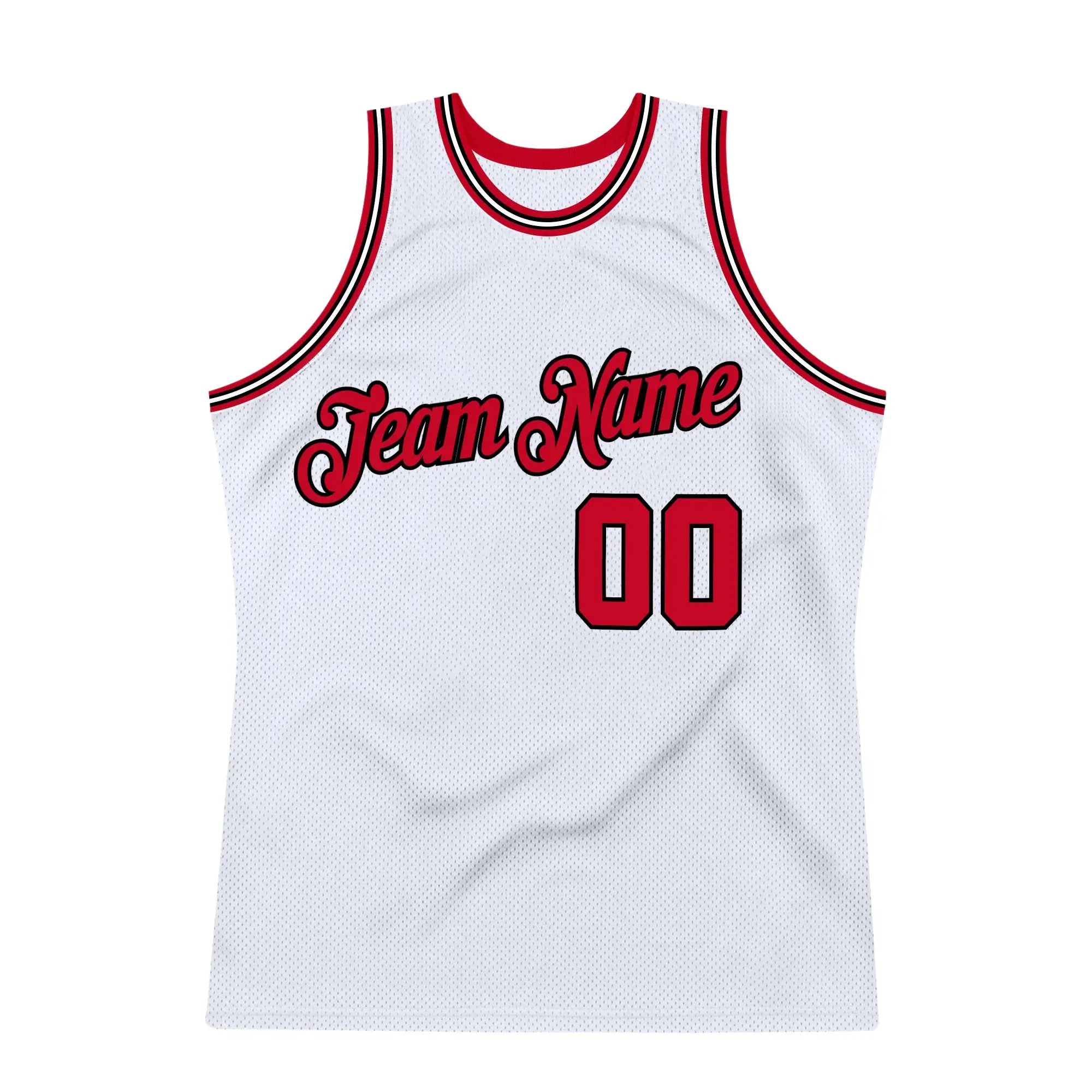 Custom Throwback Basketball Jersey White Red Black Sublimation, Team Uniform Kit, Custom Name Number, Unisex Men Women Youth