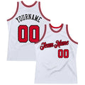 Custom Throwback Basketball Jersey White Red Black Sublimation, Team Uniform Kit, Custom Name Number, Unisex Men Women Youth