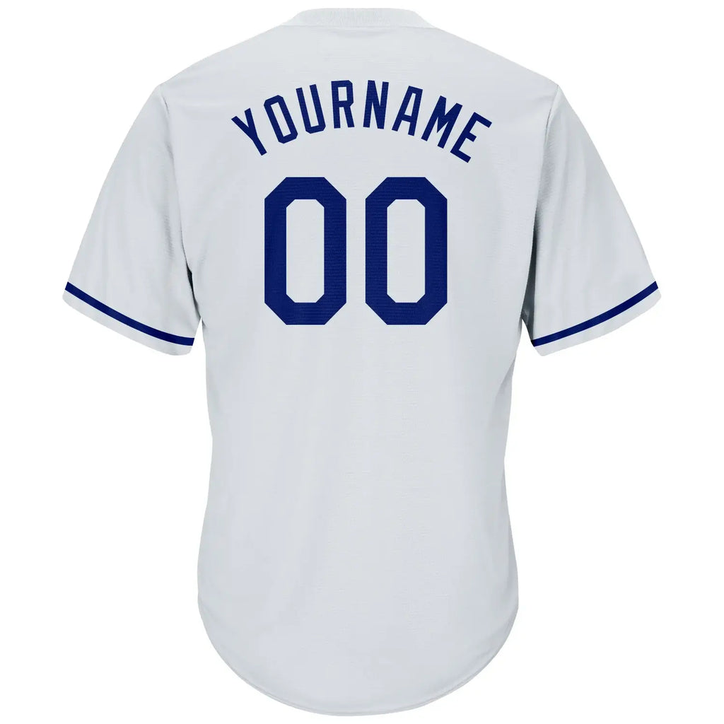 Custom Throwback Rib Knit Baseball Jersey White Royal Red Sublimation, Custom Name Number, Men Youth Unisex