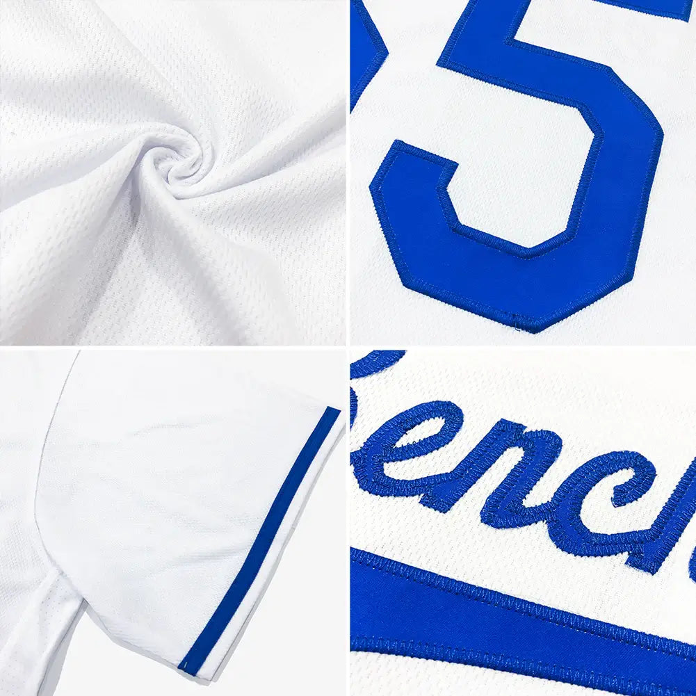 Custom Throwback Rib Knit Baseball Jersey White Royal Red Sublimation, Custom Name Number, Men Youth Unisex