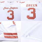 Custom Mesh Football Jersey White Texas Orange Pro Style Sublimation, Custom Name Number, Men Youth Unisex