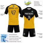 Custom Stripe Volleyball Jersey Yellow White Black Sublimation, Custom Name Number, Women Girls Unisex Youth