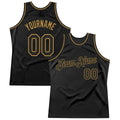 Custom Black and Old Gold Throwback Basketball Jersey 1