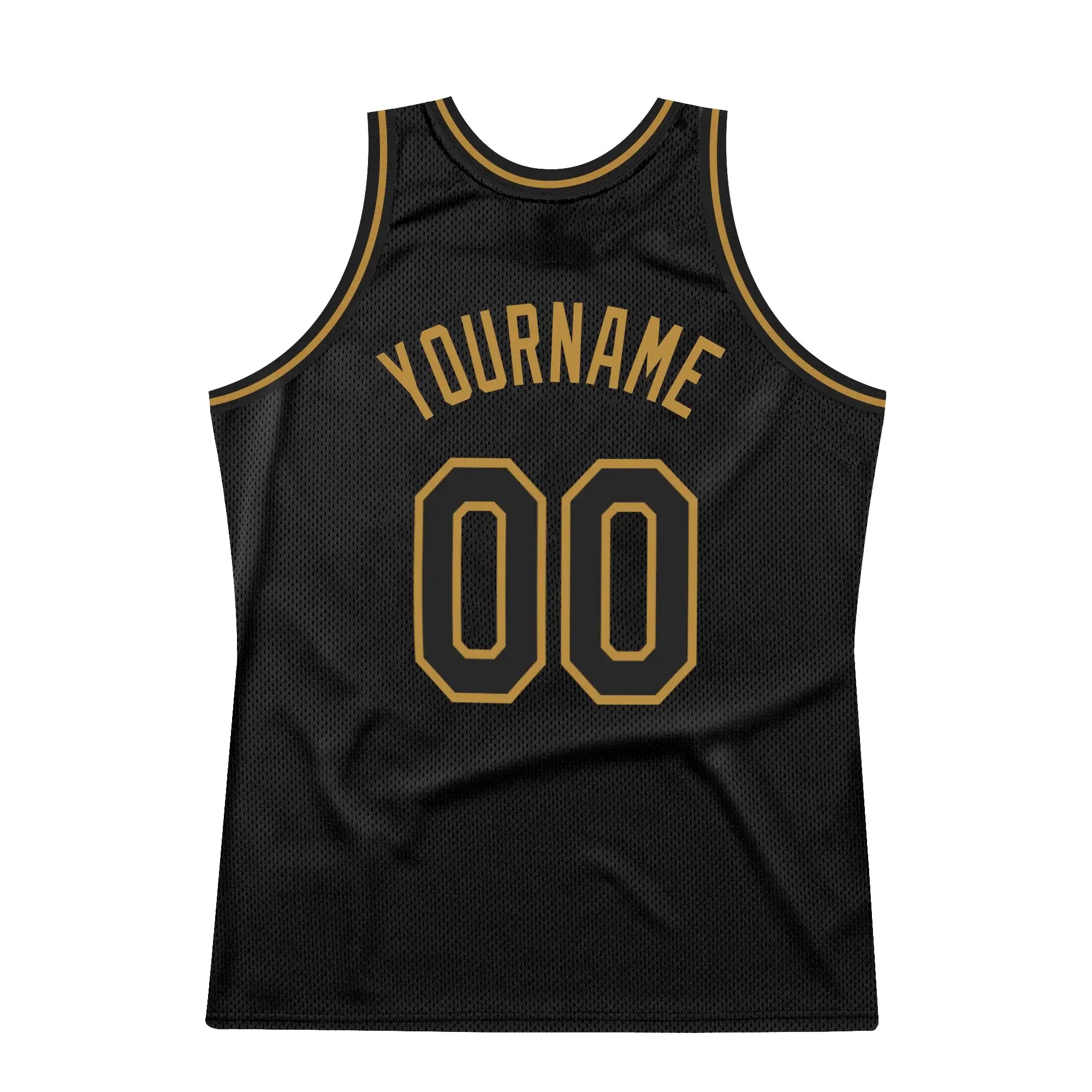 Custom Black and Old Gold Throwback Basketball Jersey