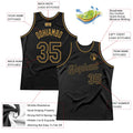 Custom Black and Old Gold Throwback Basketball Jersey 5