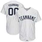 Custom Pinstripe Baseball Jersey White Navy Sublimation, Custom Name Number, Men Youth Unisex