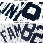 Custom Pinstripe Baseball Jersey White Navy Sublimation, Custom Name Number, Men Youth Unisex