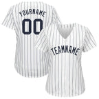 Custom Pinstripe Baseball Jersey White Navy Sublimation, Custom Name Number, Men Youth Unisex