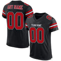 Custom Black Red White Football Jersey Pro Mesh 1
